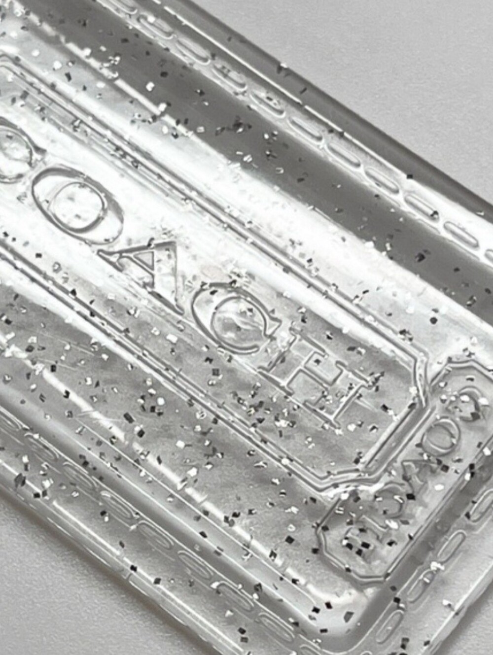 Coach Clear Glitter Hang Tag 1 1/2 inches wide EUC - Picture 2 of 3